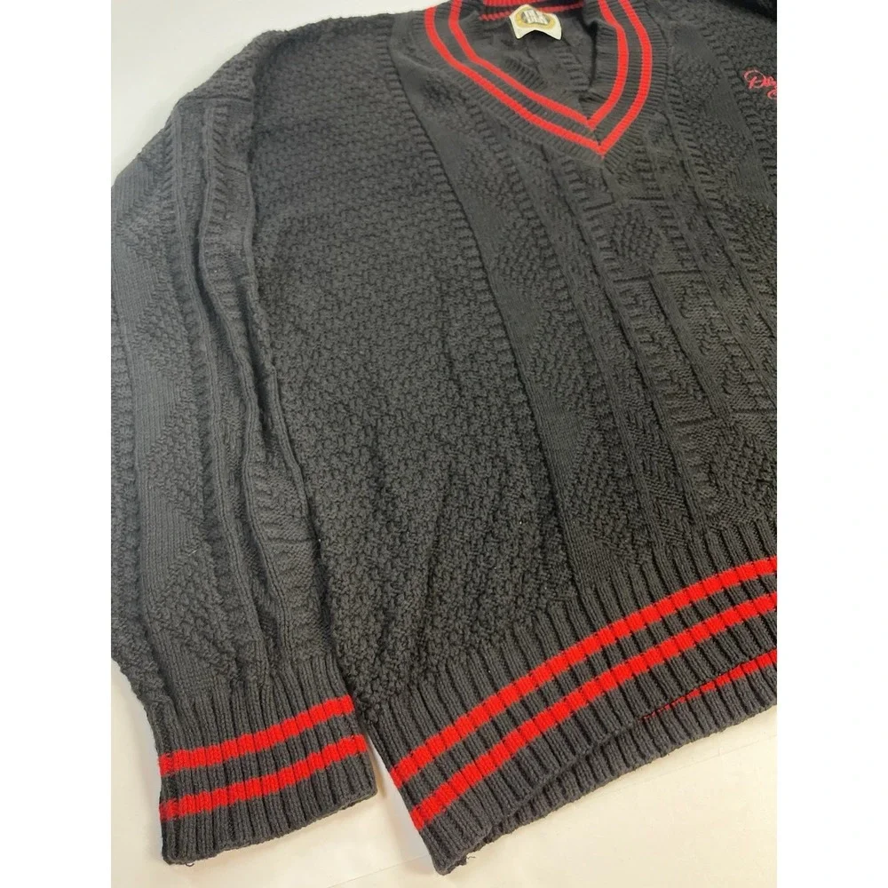 Vintage Dale Earnhardt Black Red Knit Sweater Men's Size XL+ NASCAR Racing #3